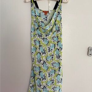 Tommy Bahama Strapless Dress in Blue and Green Print